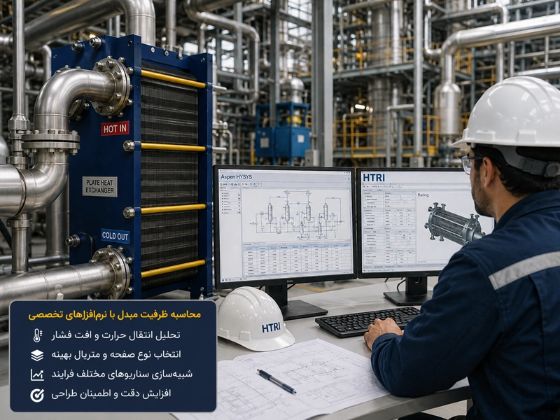 Aspen HYSYS و HTRI برای محاسبه ظرفیت مبدل صفحه ای